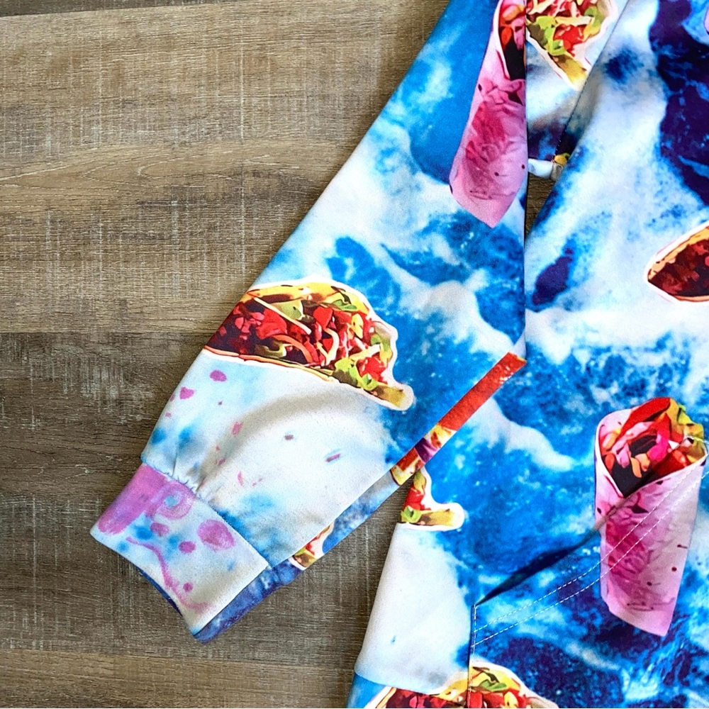 SOLD Pink Laser Kitty Llama Unicorn Pizza Taco Burrito Hoodie Size Youth Medi… - Picture 6 of 11